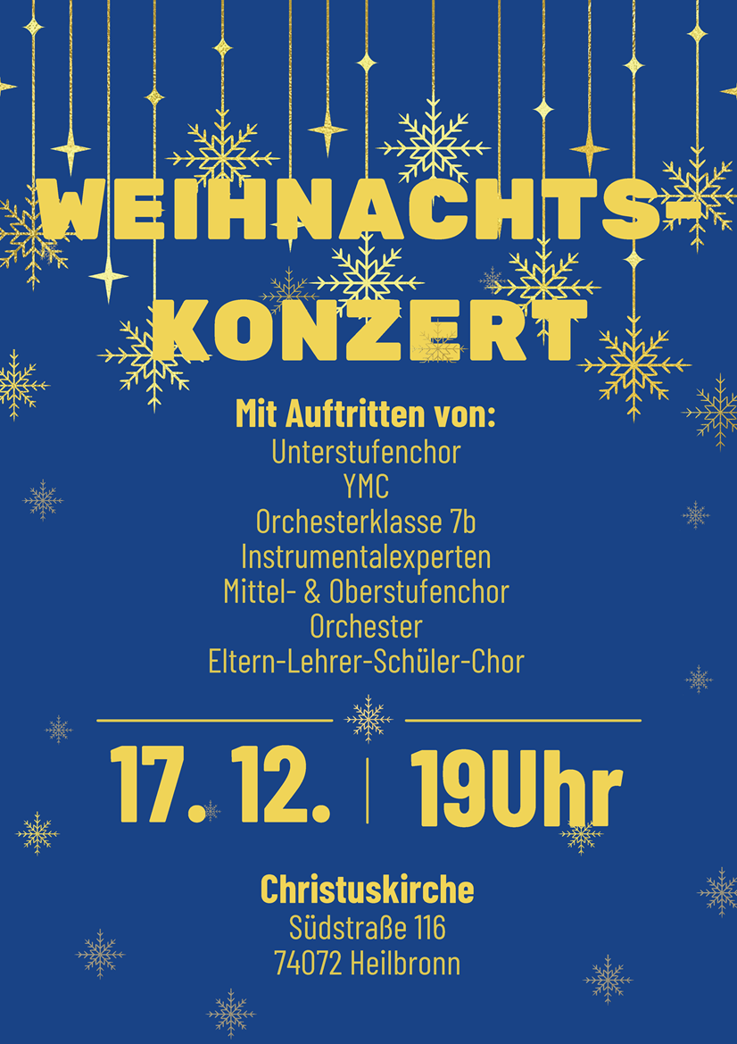 Flyer des Weihnachtskonzert 2025