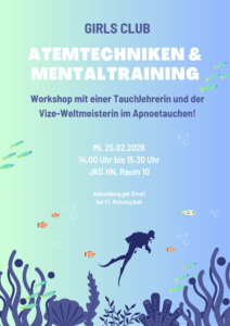 Plakat des Girls Club zu Atemtechniken und Mentaltraining