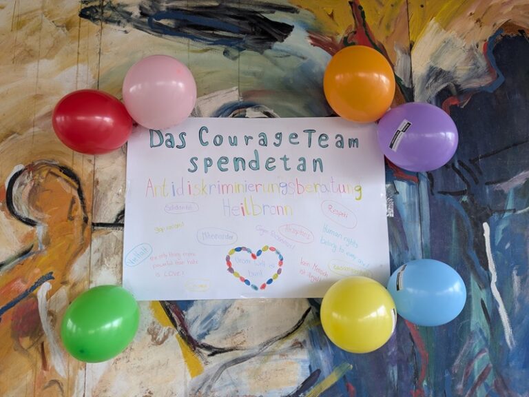 Unser Courage-Team sammelten Spenden für die Antidsikriminierungsstelle Heilbronn