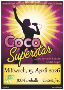 Plakat zum Musical Coco Superstar am 15.04.2026