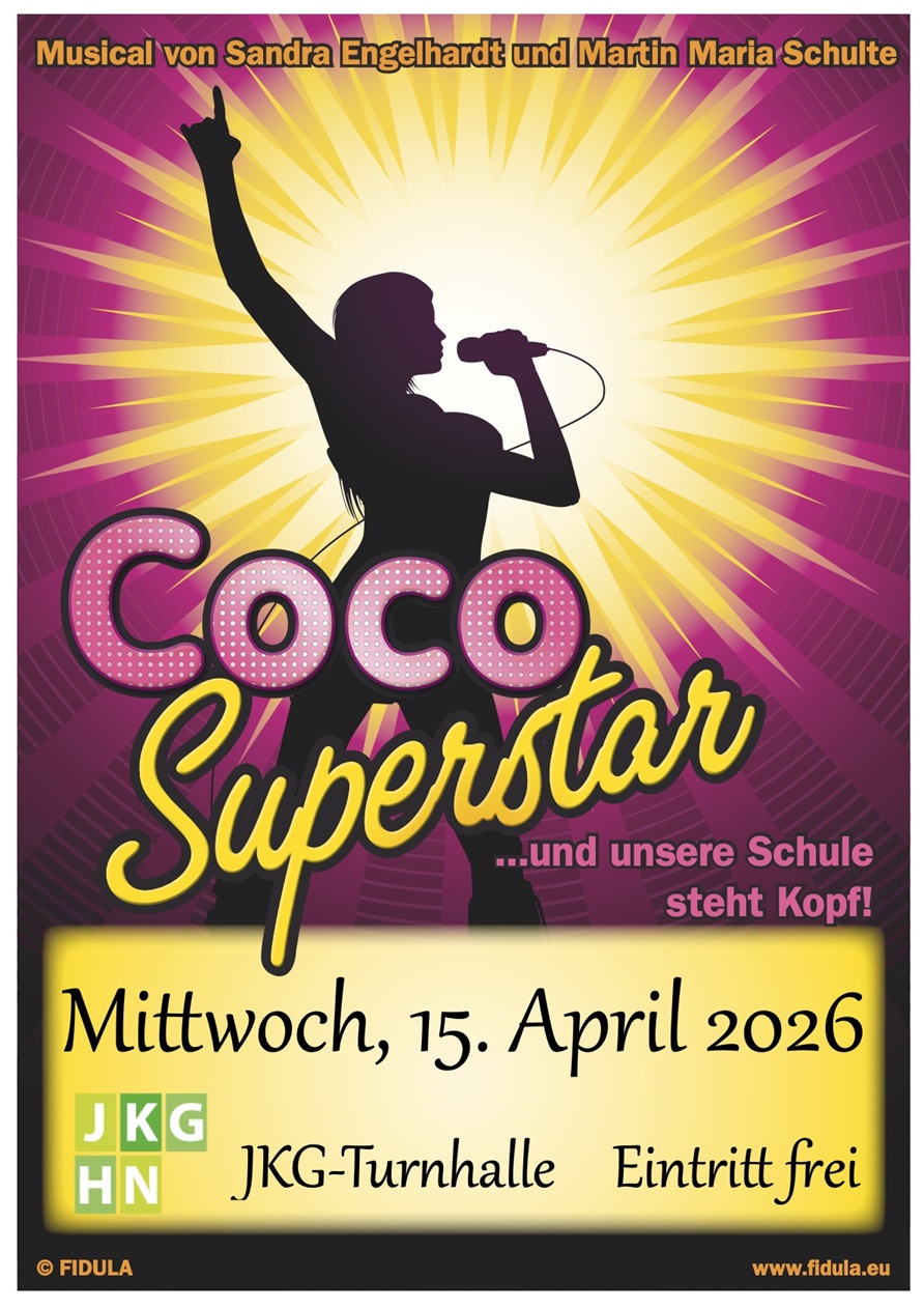 Plakat zum Musical Coco Superstar am 15.04.2026