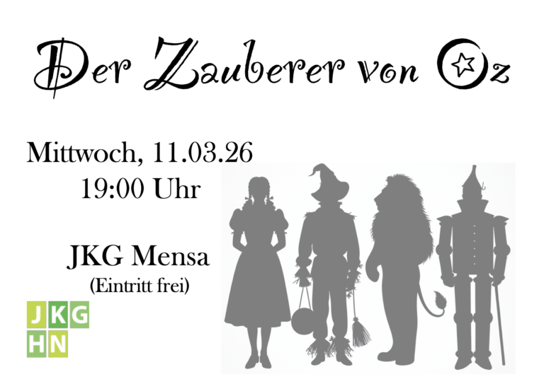 Plakat zur Theateraufführung "Der Zauberer von Oz" am 11.03.2026, 19:00 Uhr