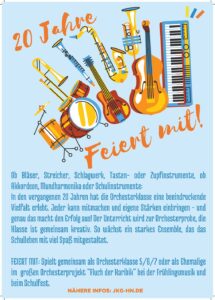 Flyer - FEIERT MIT! 20 Jahre Orchesterklasse